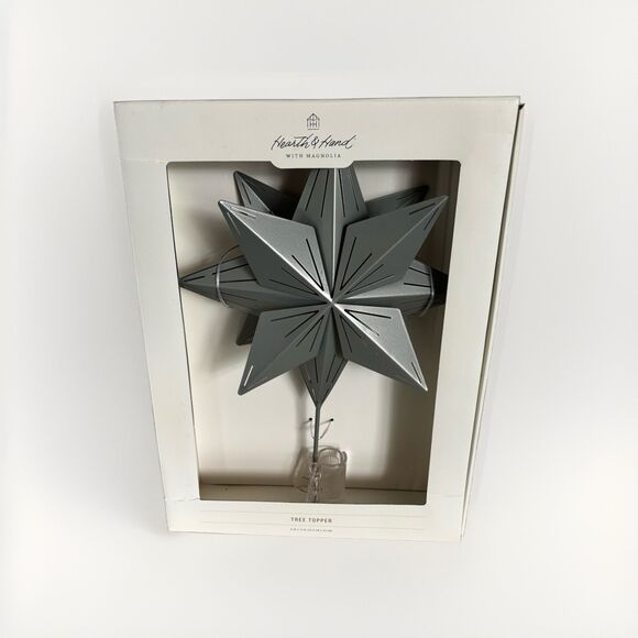 NEW Hearth and Hand Magnolia Joanna Gaines  Metal Star Tree Topper Silver - Picture 1 of 3
